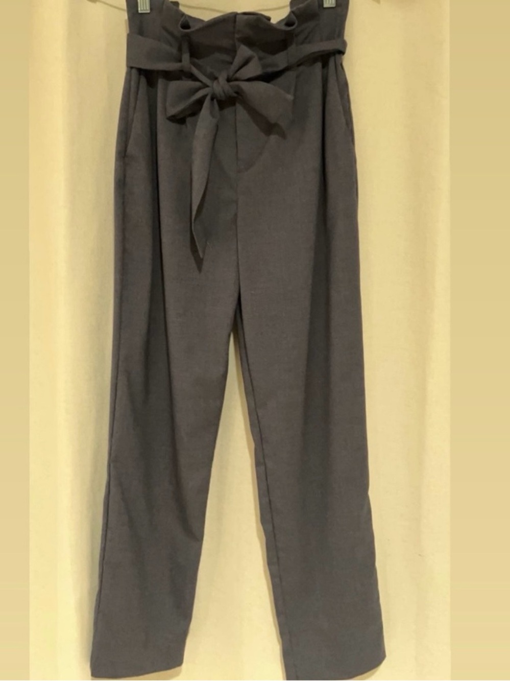 High-Waist Paperbag Tie-Waist Trousers